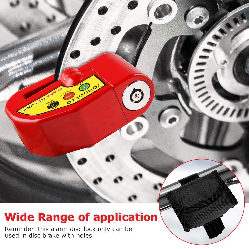   YOHOOLYO Alarm Disc Lock - Motorcycle Disc Brake Lock with Anti-Theft Alert