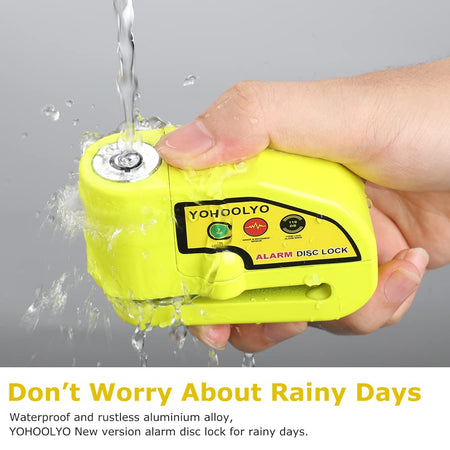   YOHOOLYO Alarm Disc Lock - Motorcycle Disc Brake Lock with Anti-Theft Alert