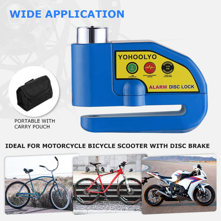   YOHOOLYO Alarm Disc Lock - Motorcycle Disc Brake Lock with Anti-Theft Alert