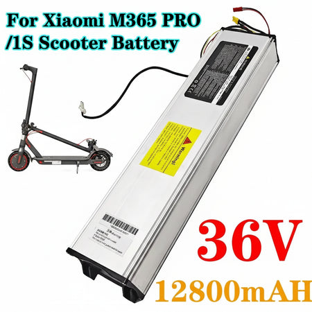36V 12800mAh High-Capacity Battery for Xiaomi M365 Pro Electric Scooter with a sleek design.
