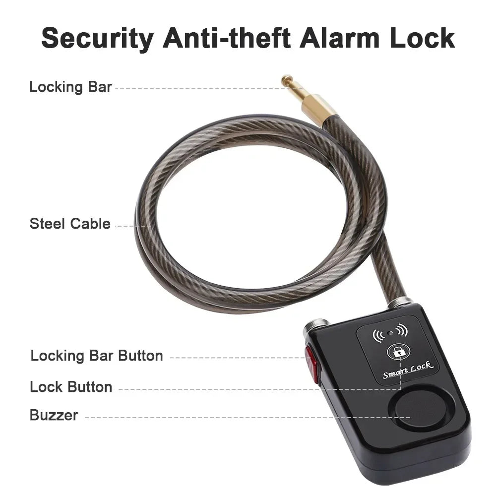 loud alarm bicycle lock 110 dB security device