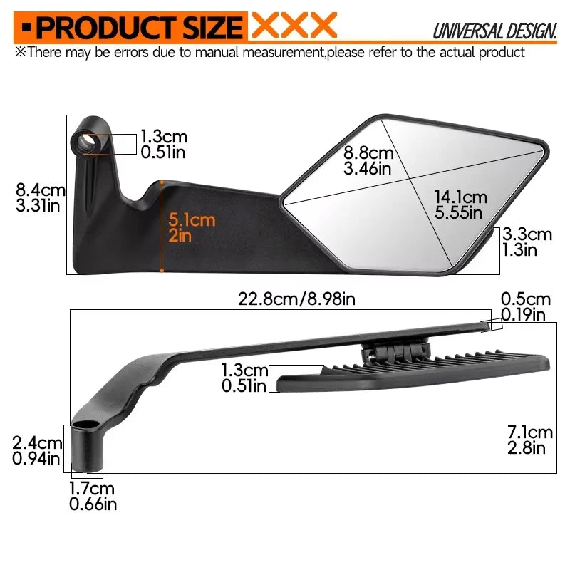   Motorcycle Folding Wind Wing Aluminum Alloy Side Rearview Mirror