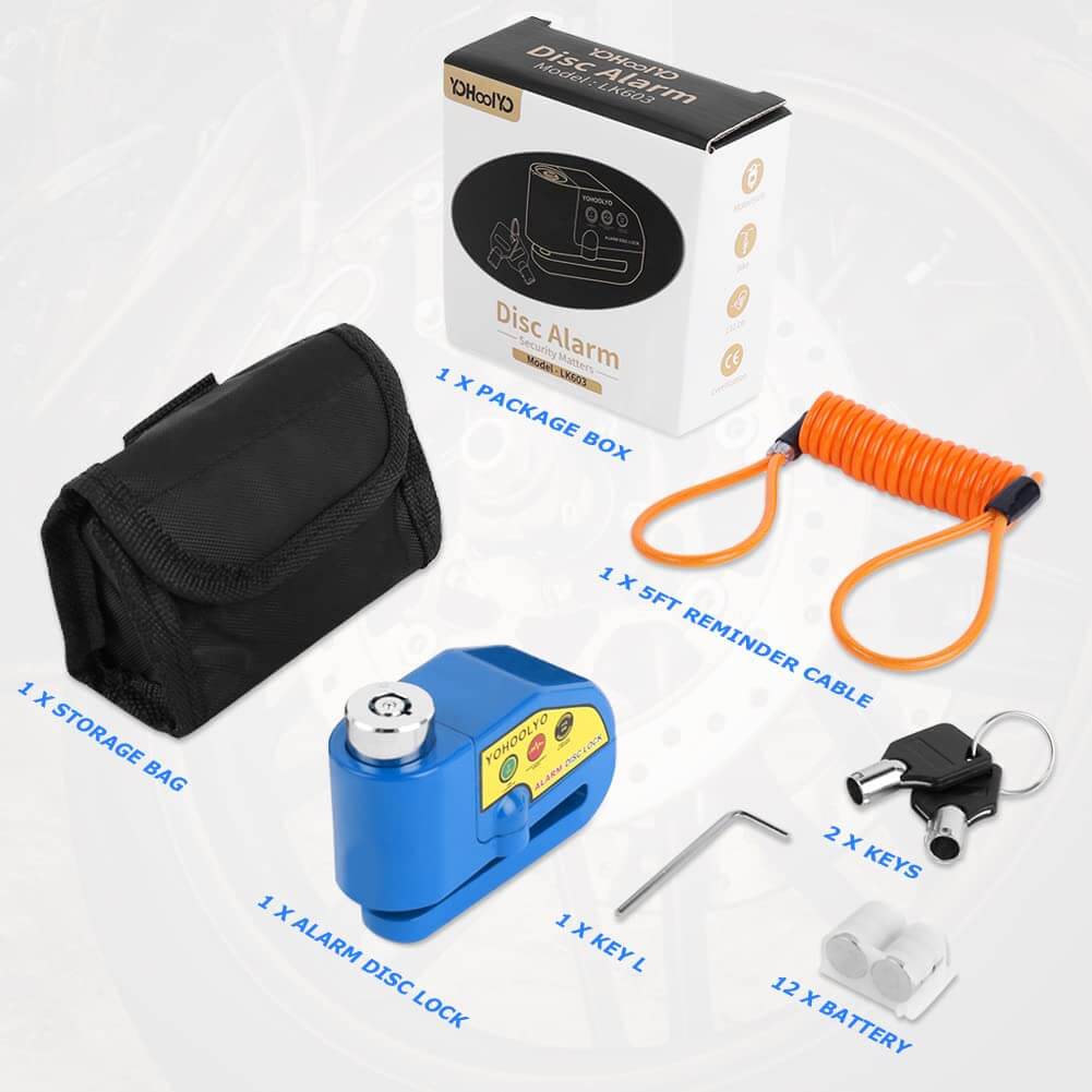 motorcycle disc alarm lock anti theft security