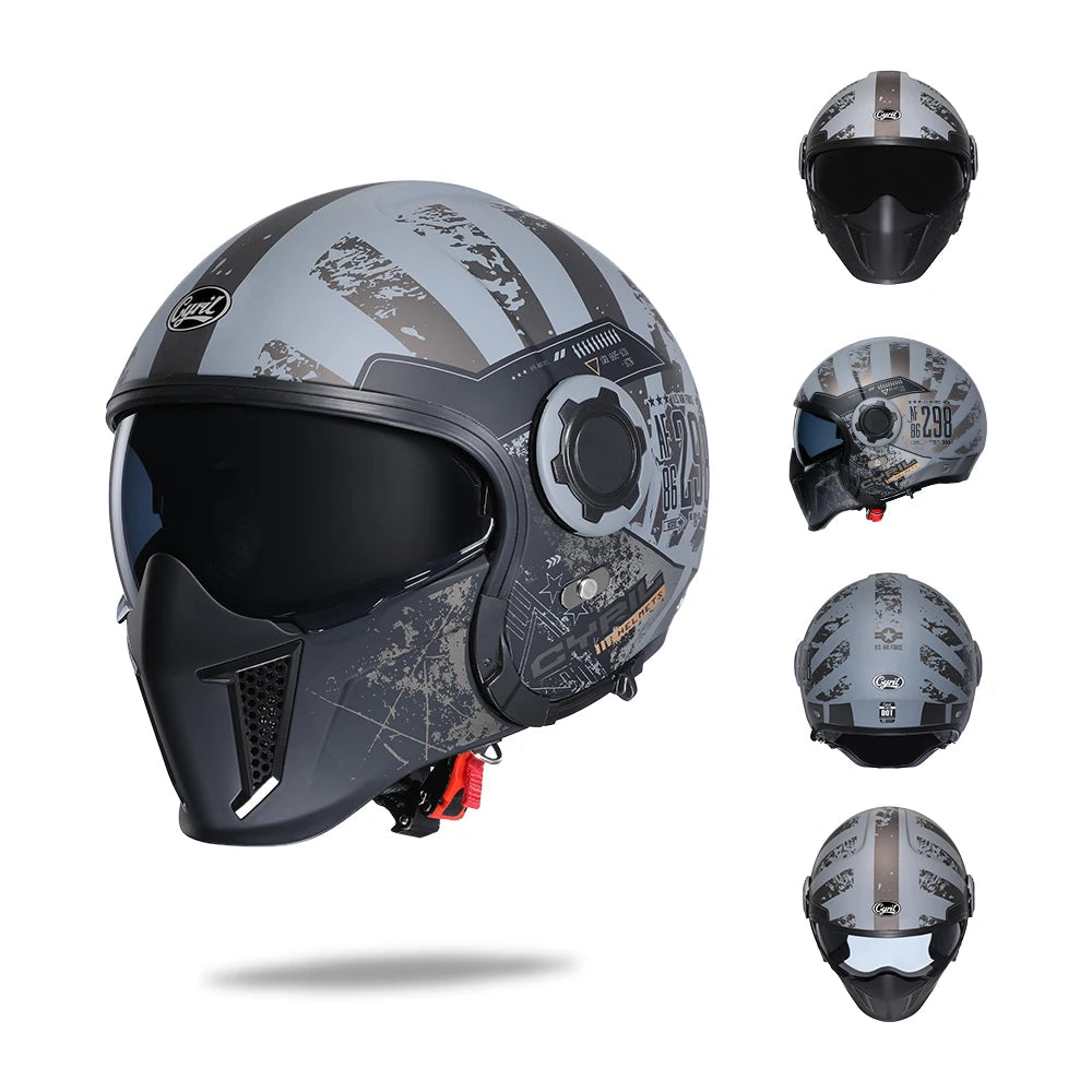 motorcycle helmet with flip up feature