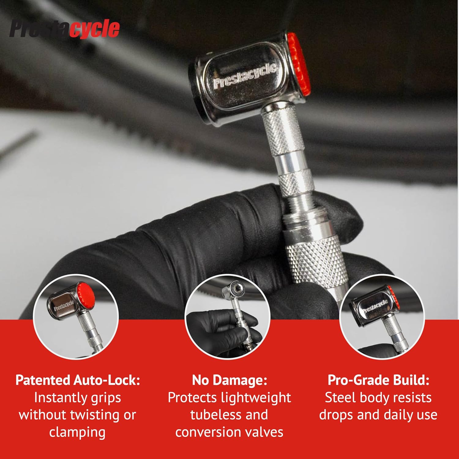 no air loss bike pump head with release button