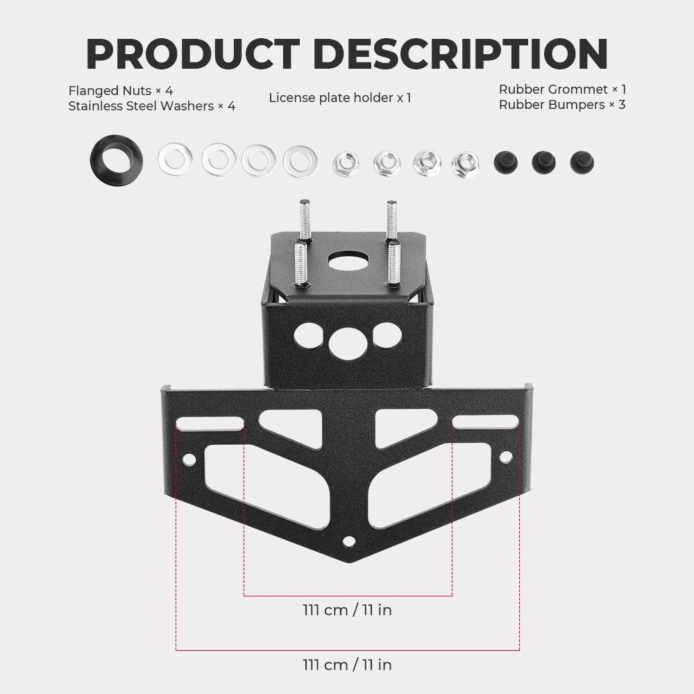   License Plate Holder for Kawasaki Ninja 650 Z650 (2017-2024) - Fender Bracket Eliminator Kit