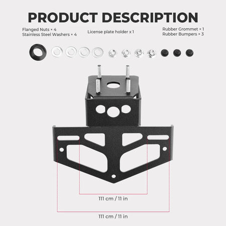   License Plate Holder for Kawasaki Ninja 650 Z650 (2017-2024) - Fender Bracket Eliminator Kit