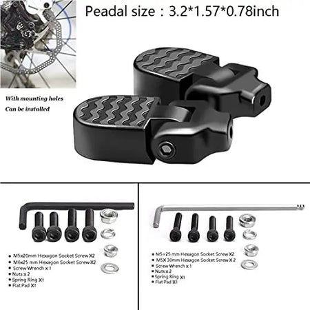   Mini Bicycle Rear Pedals - Aluminium Alloy Foot Rest