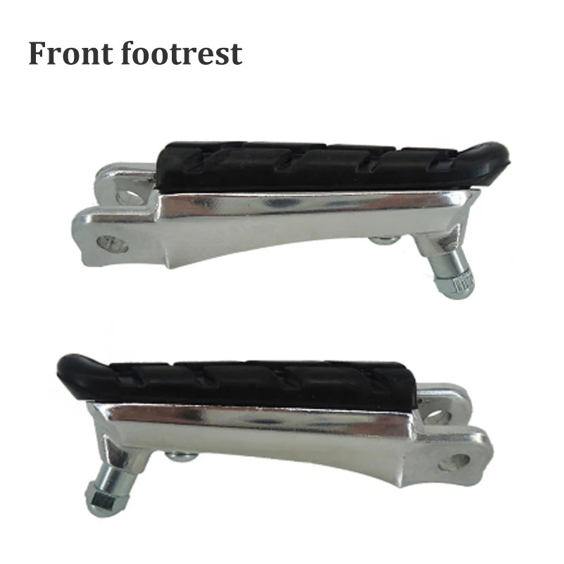   Motorcycle Front Foot Pegs Footrests - Black Aluminum Rubber