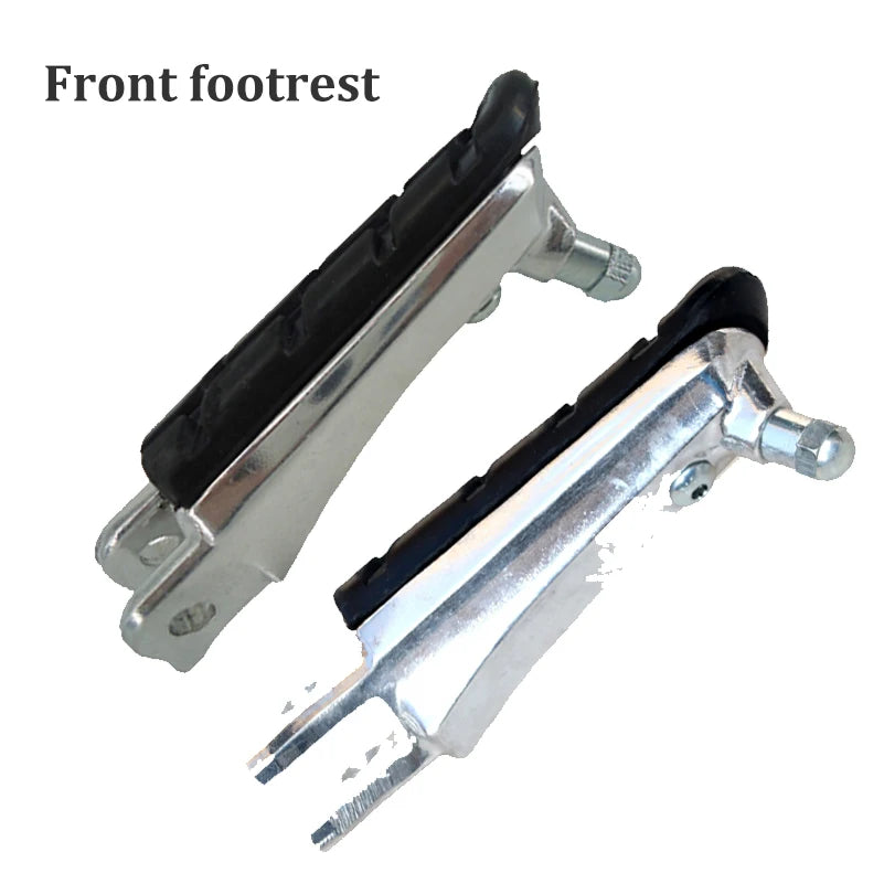   Motorcycle Front Foot Pegs Footrests - Black Aluminum Rubber