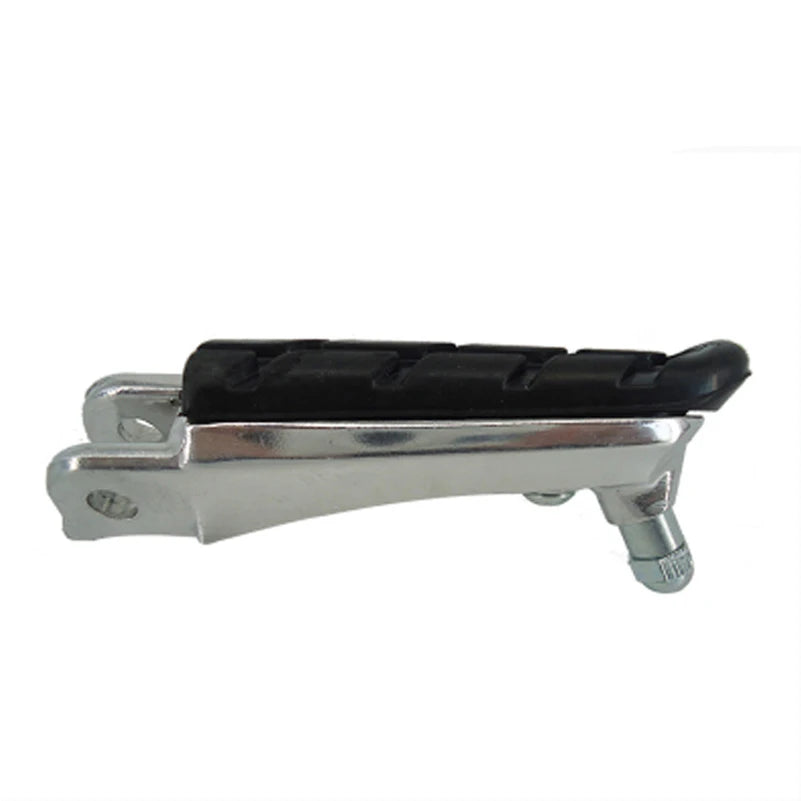   Motorcycle Front Foot Pegs Footrests - Black Aluminum Rubber