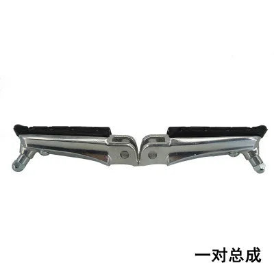   Motorcycle Front Foot Pegs Footrests - Black Aluminum Rubber