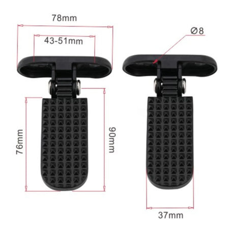   2x Bike Rear Metal Foldable Foot Pegs