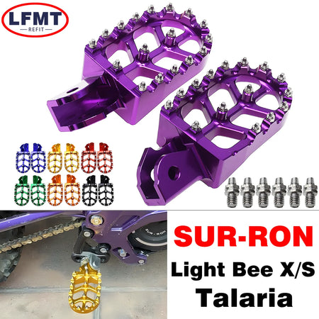   Motorcycle CNC Foot Pegs Pedal Mounting Pedals Retrofit Bracket For Sur-Ron Light Bee S X Electric Off-Road Bike