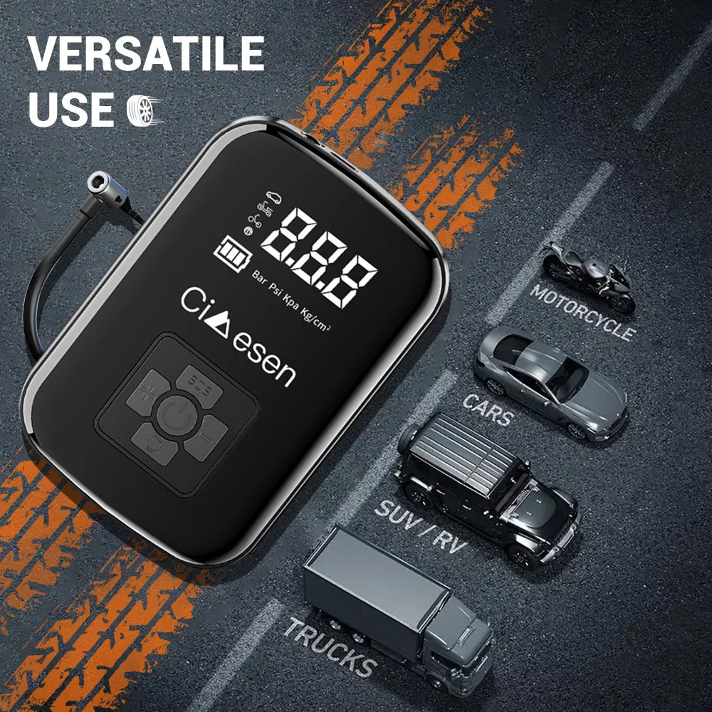 Portable Tire Inflator Cordless Air Compressor 150 PSI USB Rechargeable Air Pump for Car Motorcycle Bike Ball Sports