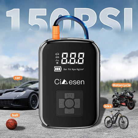 Portable Tire Inflator Cordless Air Compressor 150 PSI USB Rechargeable Air Pump for Car Motorcycle Bike Ball Sports