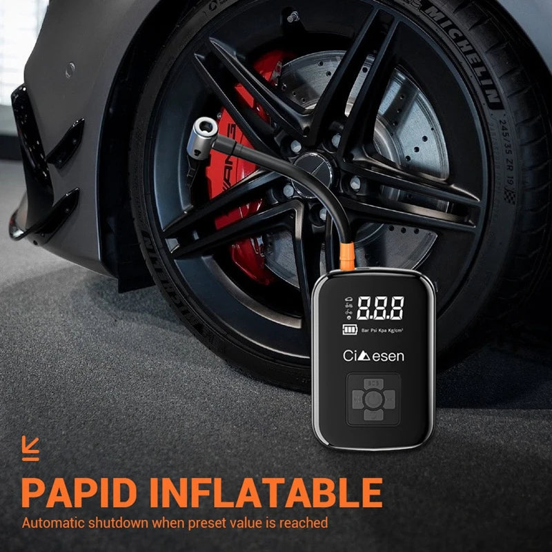 Portable Tire Inflator Cordless Air Compressor 150 PSI USB Rechargeable Air Pump for Car Motorcycle Bike Ball Sports