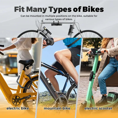 portable cycle lock foldable design easy storage bike frame mount security lock