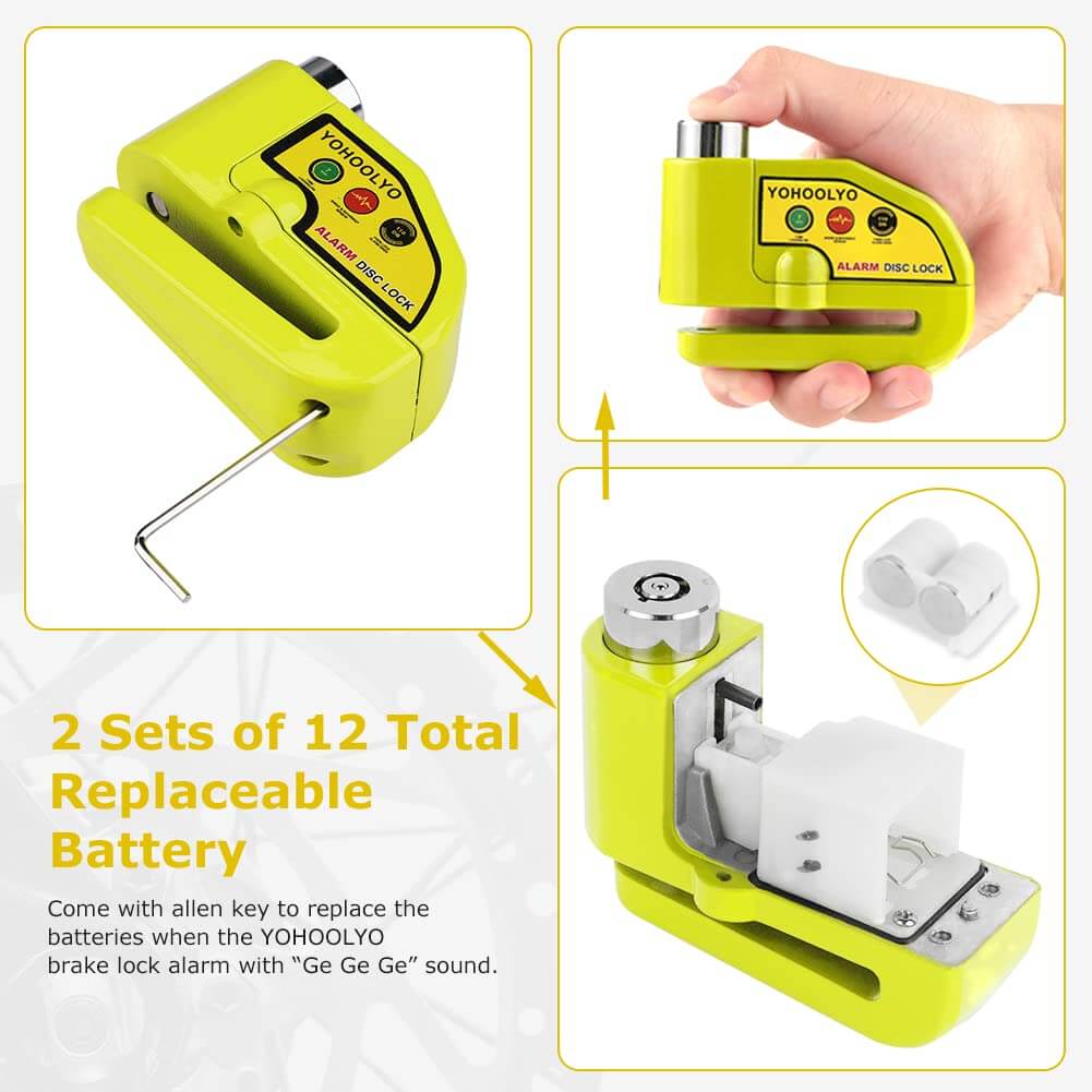 portable motorcycle disc lock with pouch