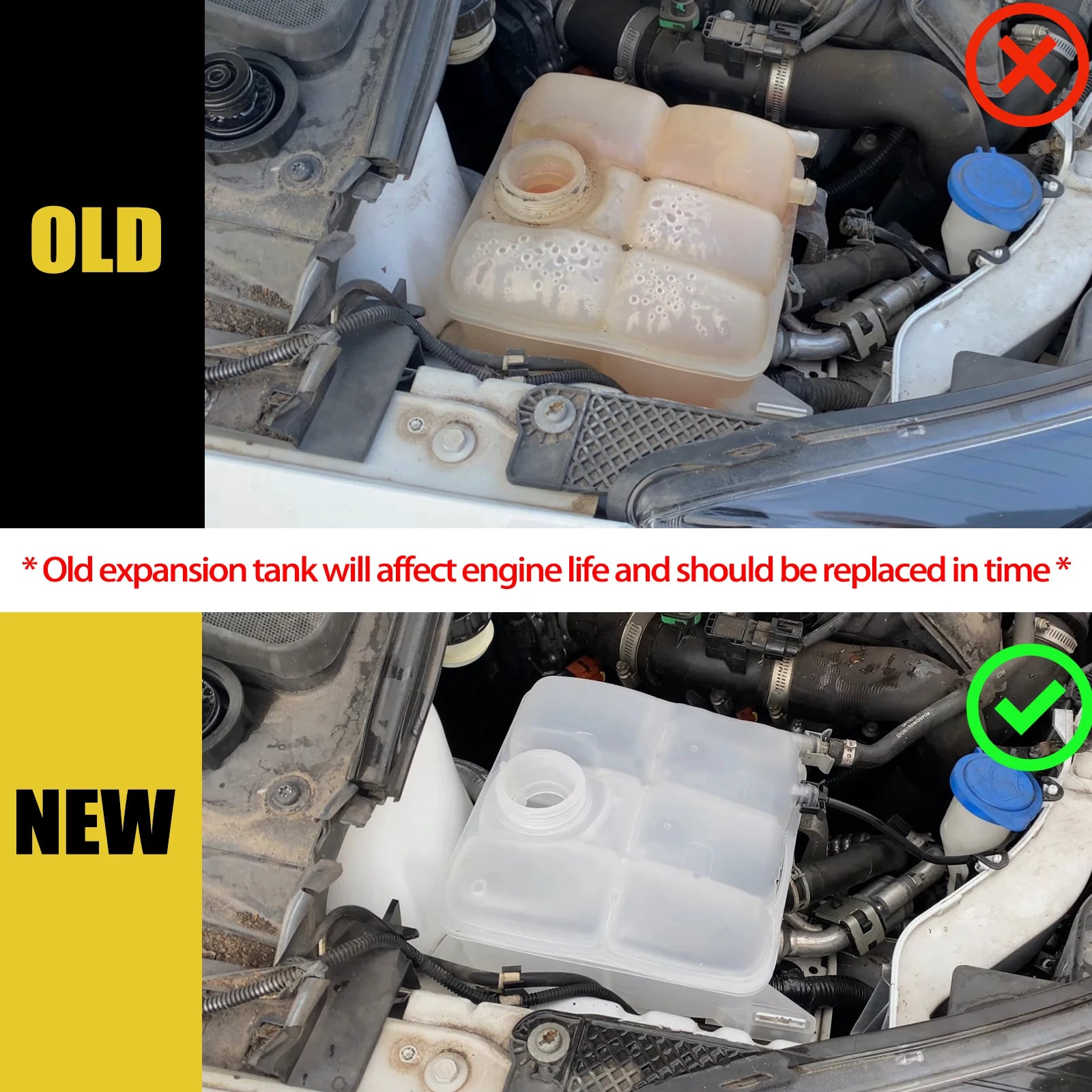   Engine Coolant Reservoir Expansion Tank for Ford Focus MK3 & More