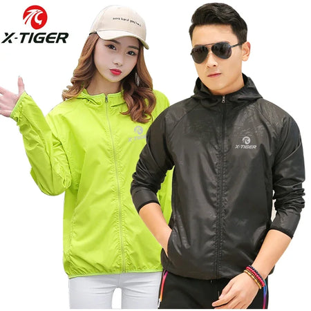   X-TIGER Windproof Reflective Cycling Jersey - Super Light Sunscreen Jacket for MTB and Hiking