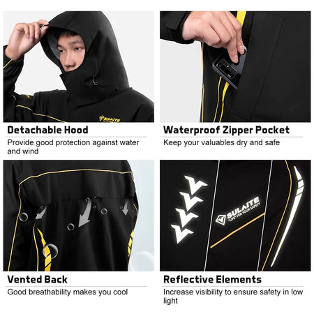 reflective raincoat for night riding safety