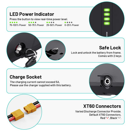 S221 48V 20.8Ah Lithium Battery with LG5200 Cells