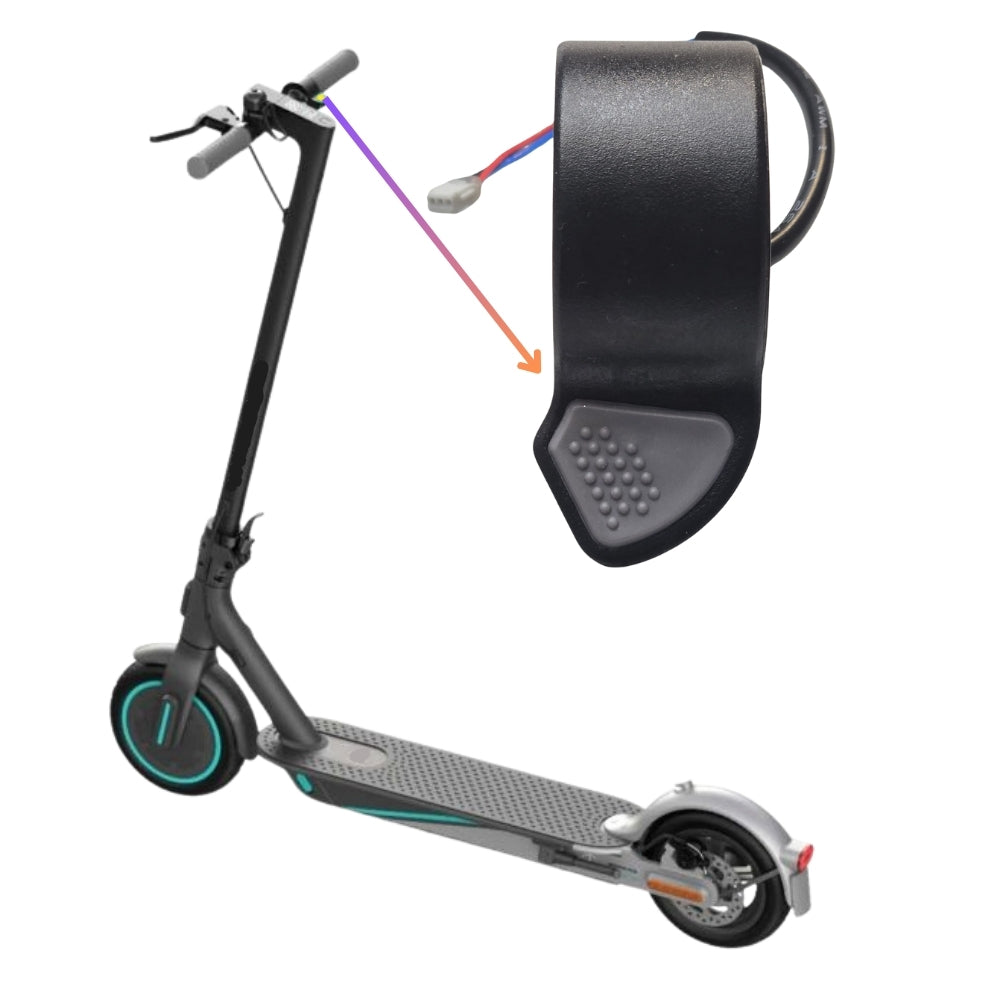 Thumb-Operated Throttle for E-Scooter Acceleration Fits Models: Alpha, HX, Apex, Apex Pro, KQi3, KQi2, M10 Lite, M10 Pro, XR, Plus, ES1-4, X3, C3, i9 Pro, MAX, E9, Journey Gray.