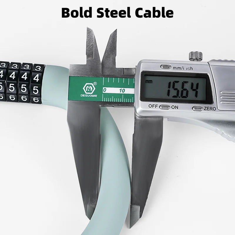scratch resistant silicone covered bike lock cable