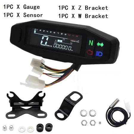   Universal Digital Motorcycle Speedometer & Tachometer