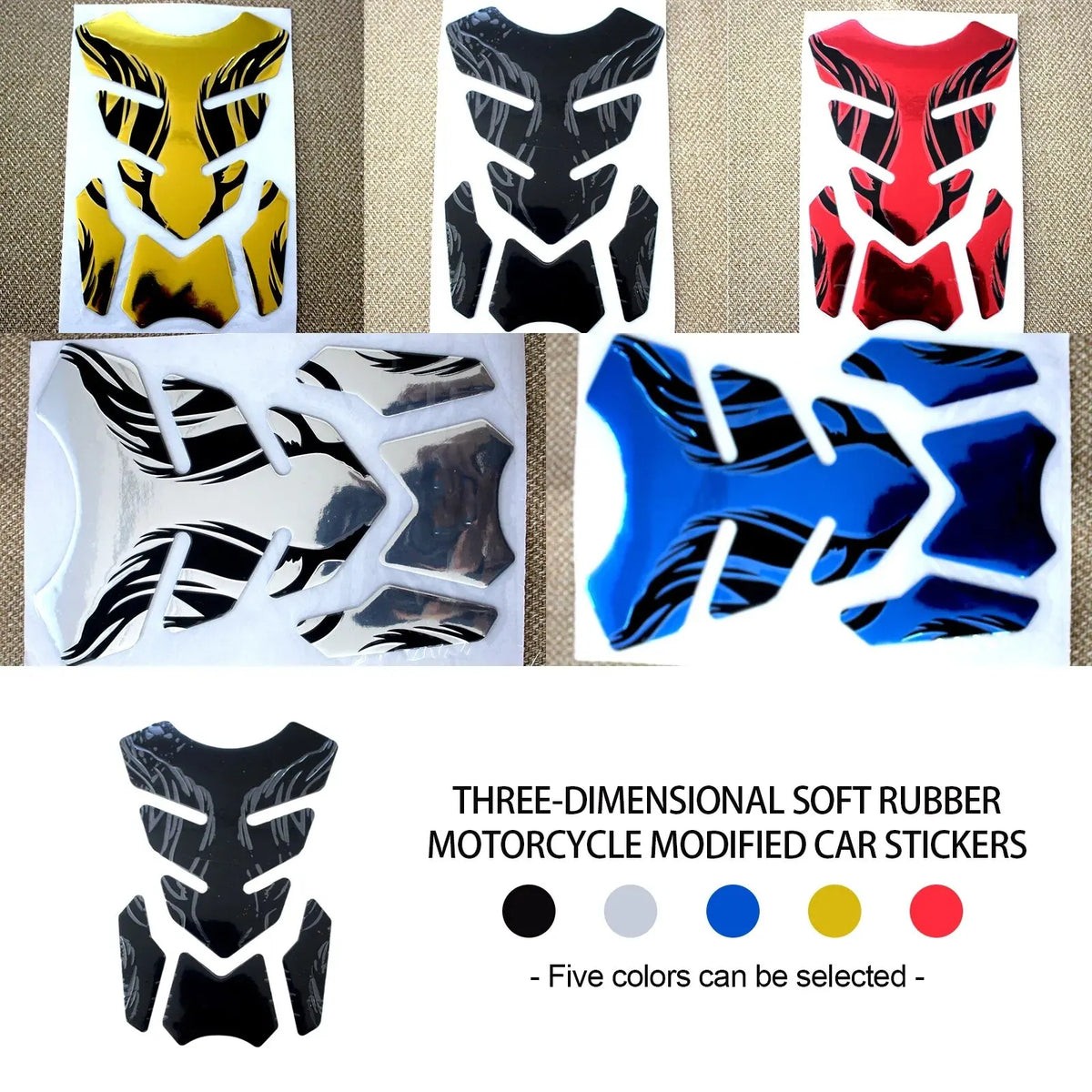   1pc Motorcycle Tankpad Sticker Fishbone 3D