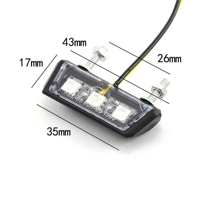  1Pcs 12V Motorcycle License Plate LED Light