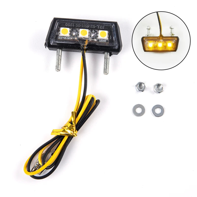   1Pcs 12V Motorcycle License Plate LED Light