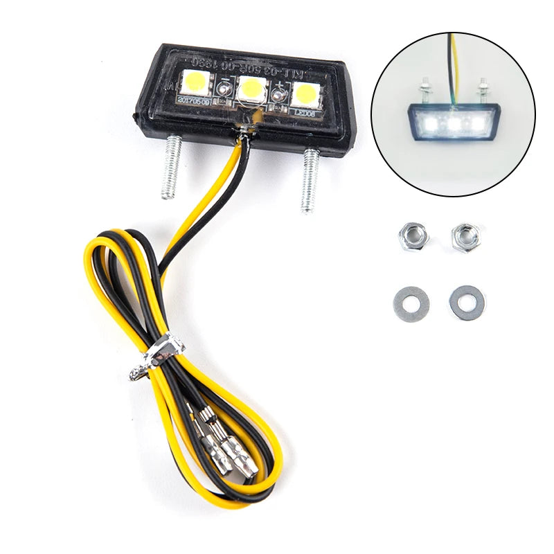   1Pcs 12V Motorcycle License Plate LED Light