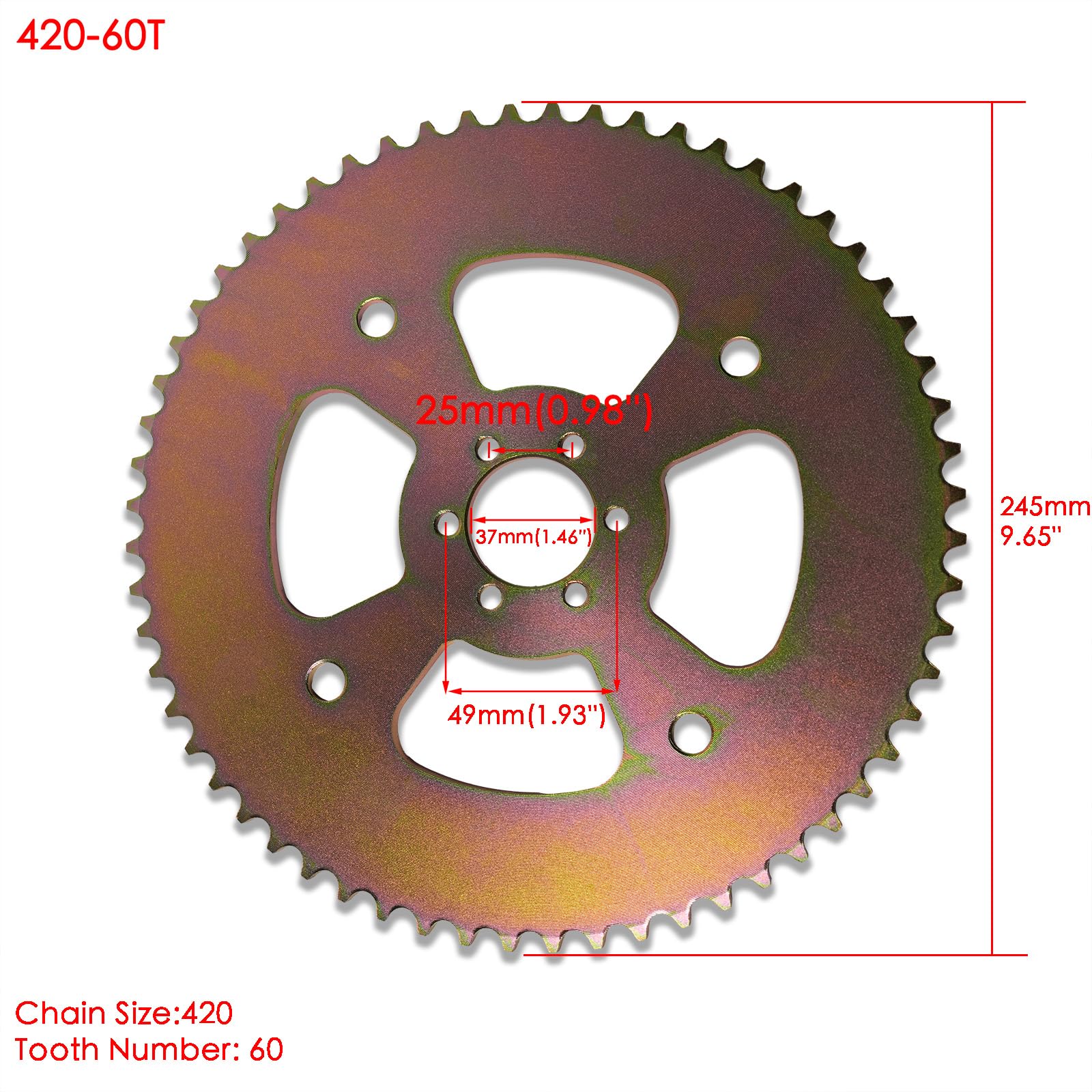   JMCHstore 60T High Torque Rear Chain Sprocket for Mini Bikes