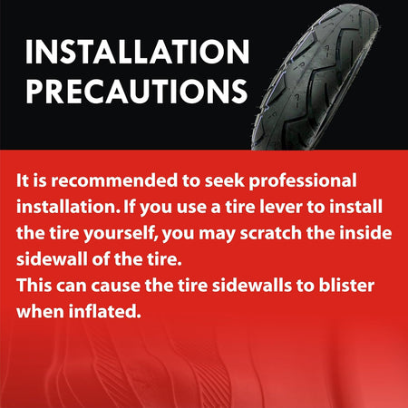   (2-Pack) 3.50-10 Tubeless Street Tires for Electric Scooter & Gas Moped