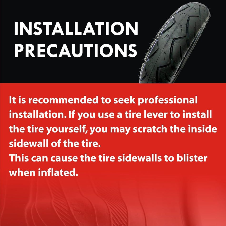   (2-Pack) 3.50-10 Tubeless Street Tires for Electric Scooter & Gas Moped