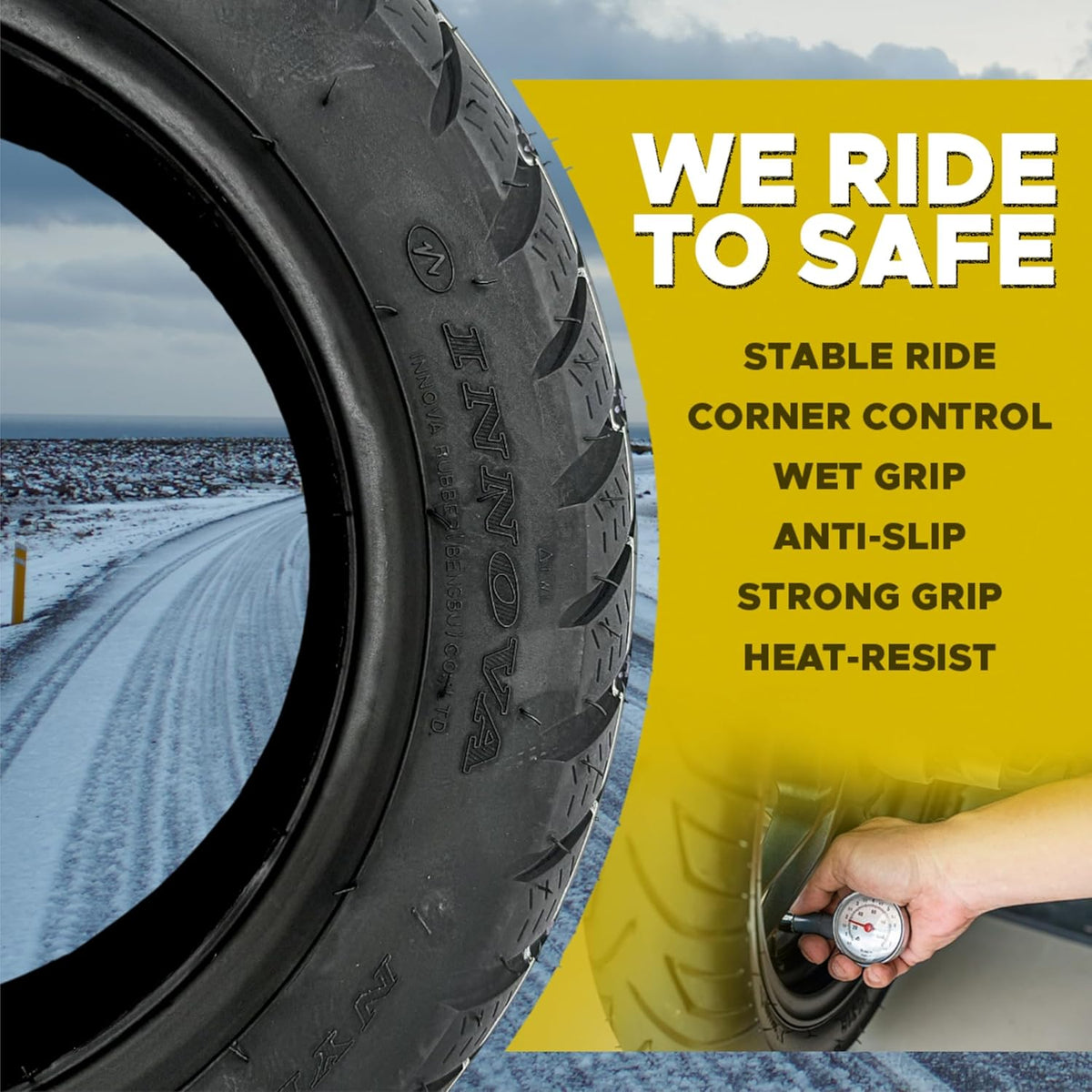   (2-Pack) 3.50-10 Tubeless Street Tires for Electric Scooter & Gas Moped