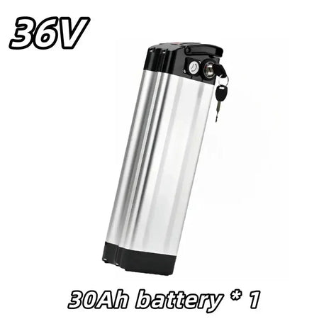 Universal 36V Silver Fish Lithium-ion Battery (15Ah-60Ah) for Folding Bikes with Built-in BMS