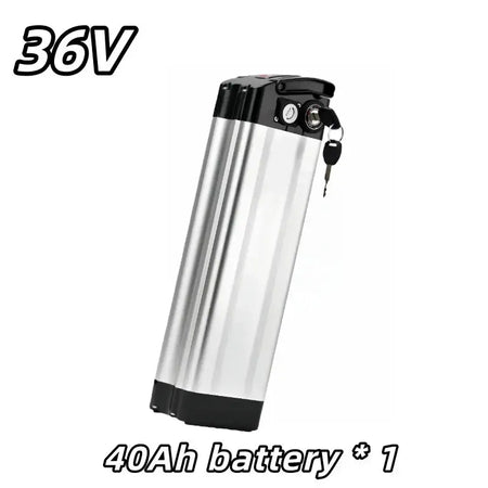 Universal 36V Silver Fish Lithium-ion Battery (15Ah-60Ah) for Folding Bikes with Built-in BMS