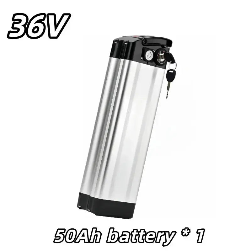 Universal 36V Silver Fish Lithium-ion Battery (15Ah-60Ah) for Folding Bikes with Built-in BMS