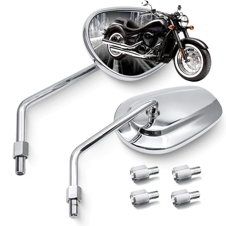 universal 10mm motorcycle rear view mirrors black