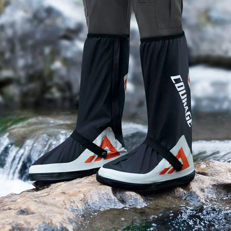 waterproof motorcycle shoe covers for rain protection and dry footwear while riding.