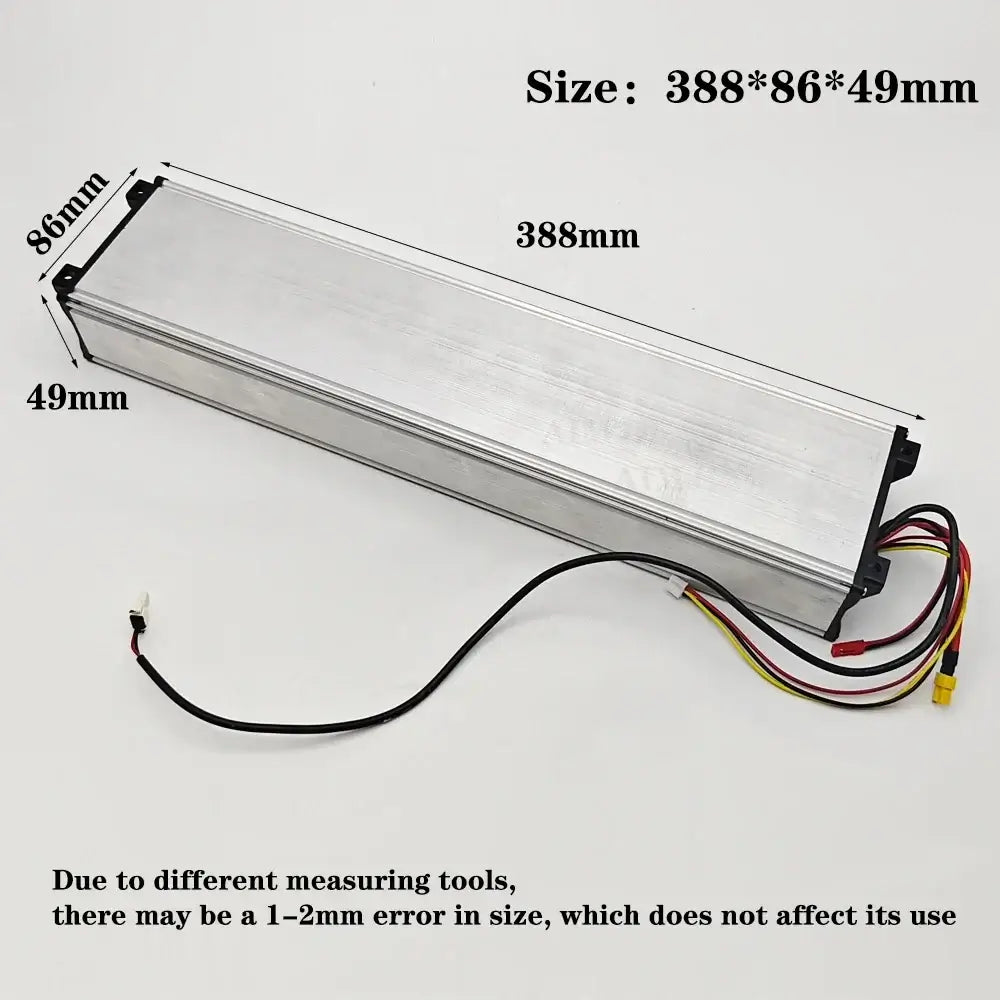 36V 12800mAh High-Capacity Battery for Xiaomi M365 Pro Electric Scooter dimensions 388x86x49mm with measuring note