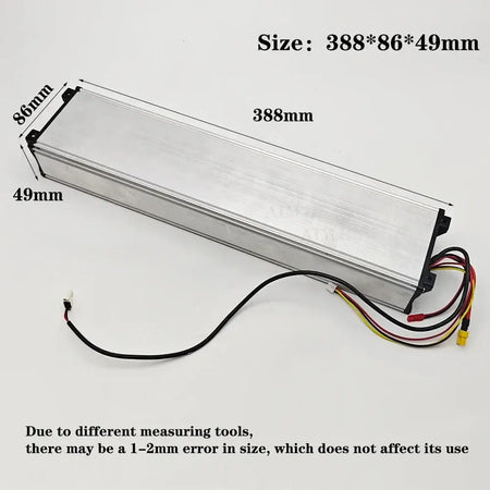 36V 12800mAh High-Capacity Battery for Xiaomi M365 Pro Electric Scooter dimensions 388x86x49mm with measuring note